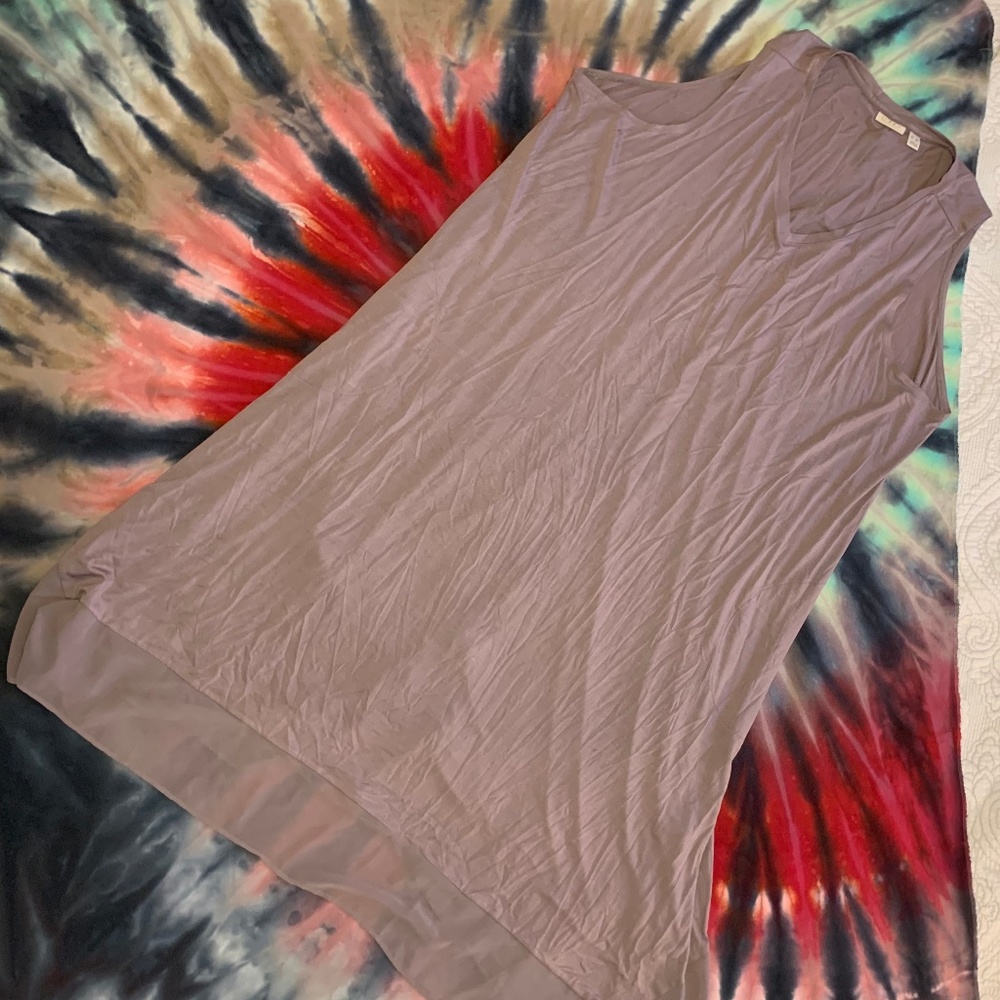Mauve Dress with Chiffon Hem